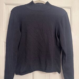 Talbots navy mock turtleneck